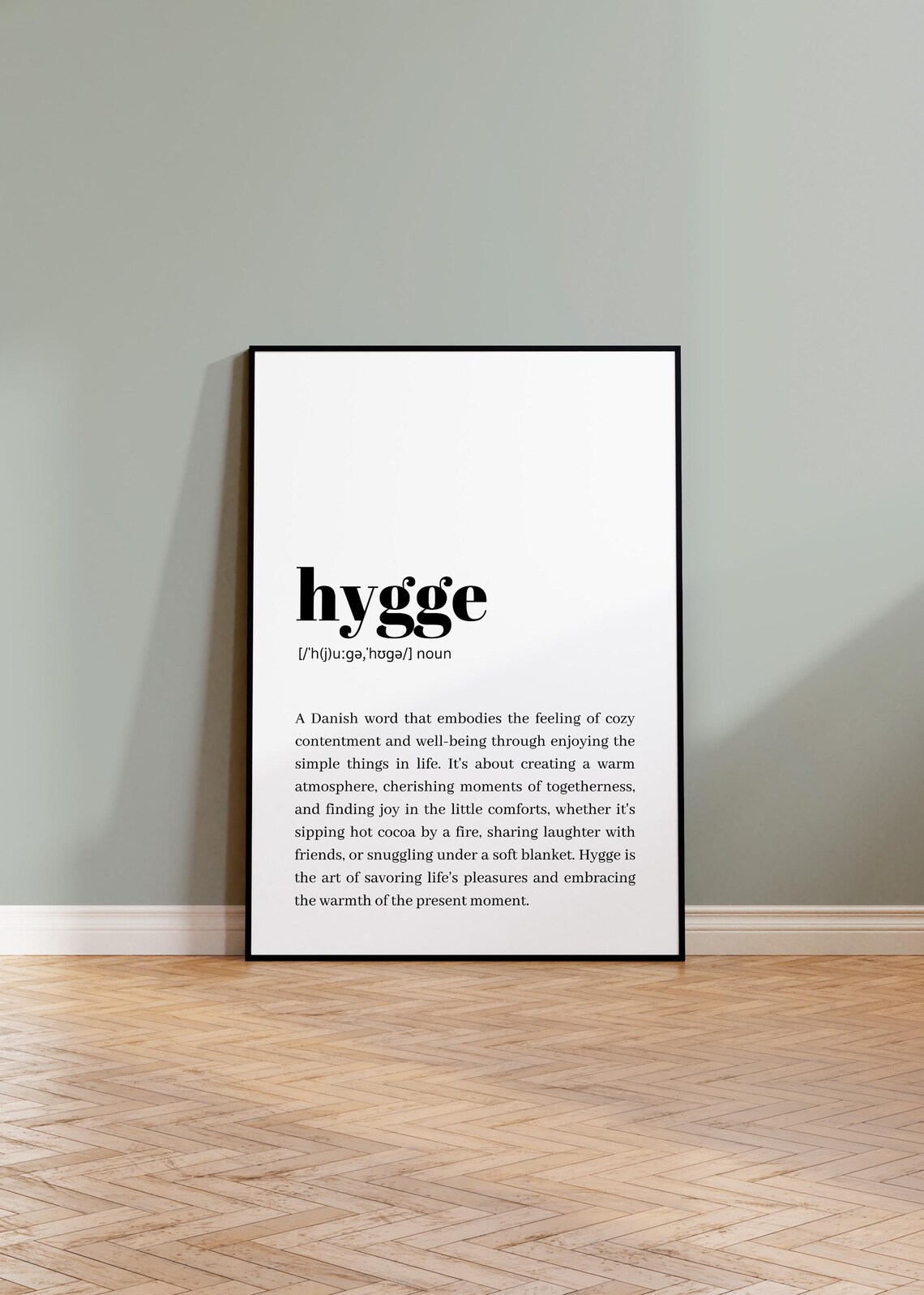 Hygge Definition Minimalist Scandinavian Wall Art Print