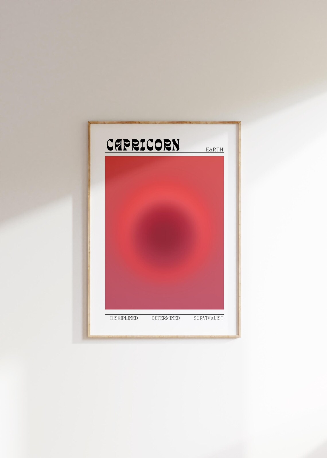 Capricorn Zodiac Sign Aura Red Gradient Aesthetic Astrology Poster - Image 2