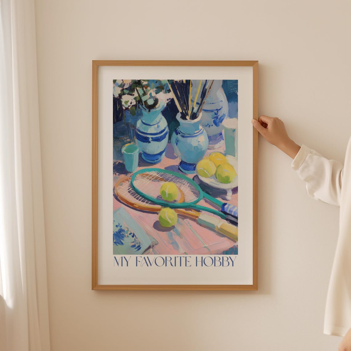 My Favorite Hobby Tennis Still Life Racket and Balls Art Poster