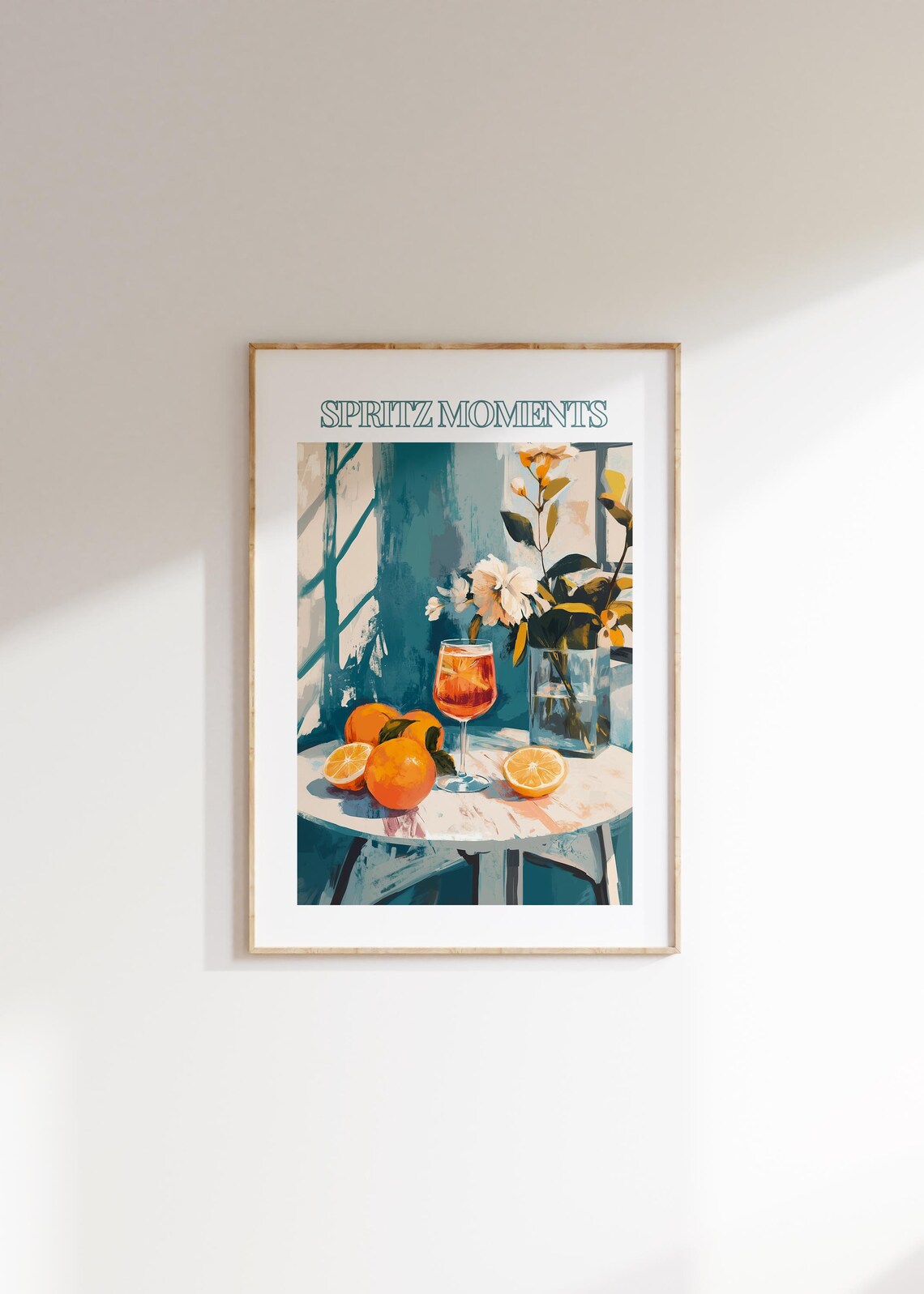 Spritz Moments Painterly Still Life Poster Orange Cocktail Table Art - Image 4