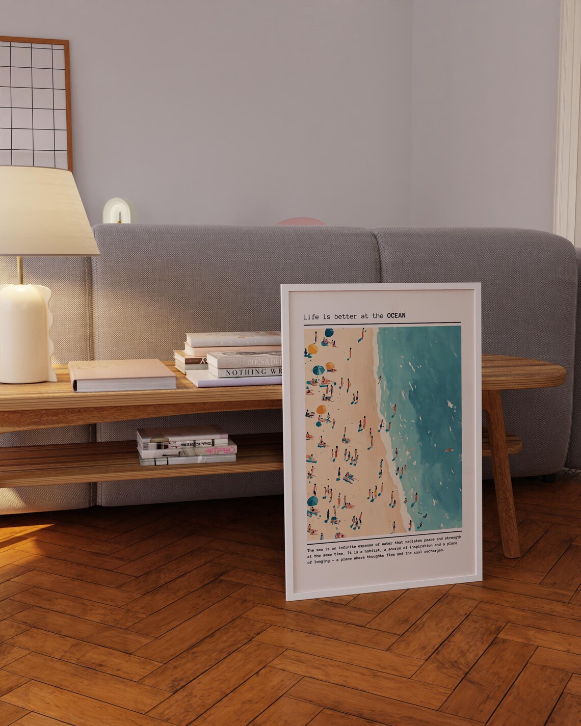 Life Is Better At The Ocean Colorful Aerial Beach Quote Art Poster - Image 5