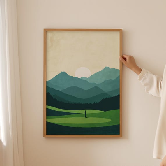 Abstract Golf Sport Wall Art Botanical Bathroom Print For Man Cave Decor Trendy Minimalistic Poster Hobby Women Gifts
