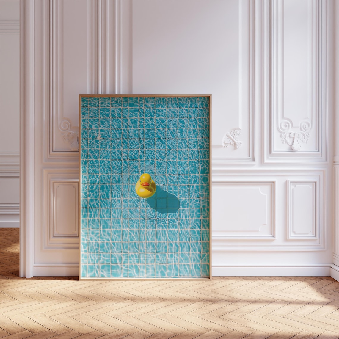 Rubber Duck Trendy Pool Wall Art, Funny Poster