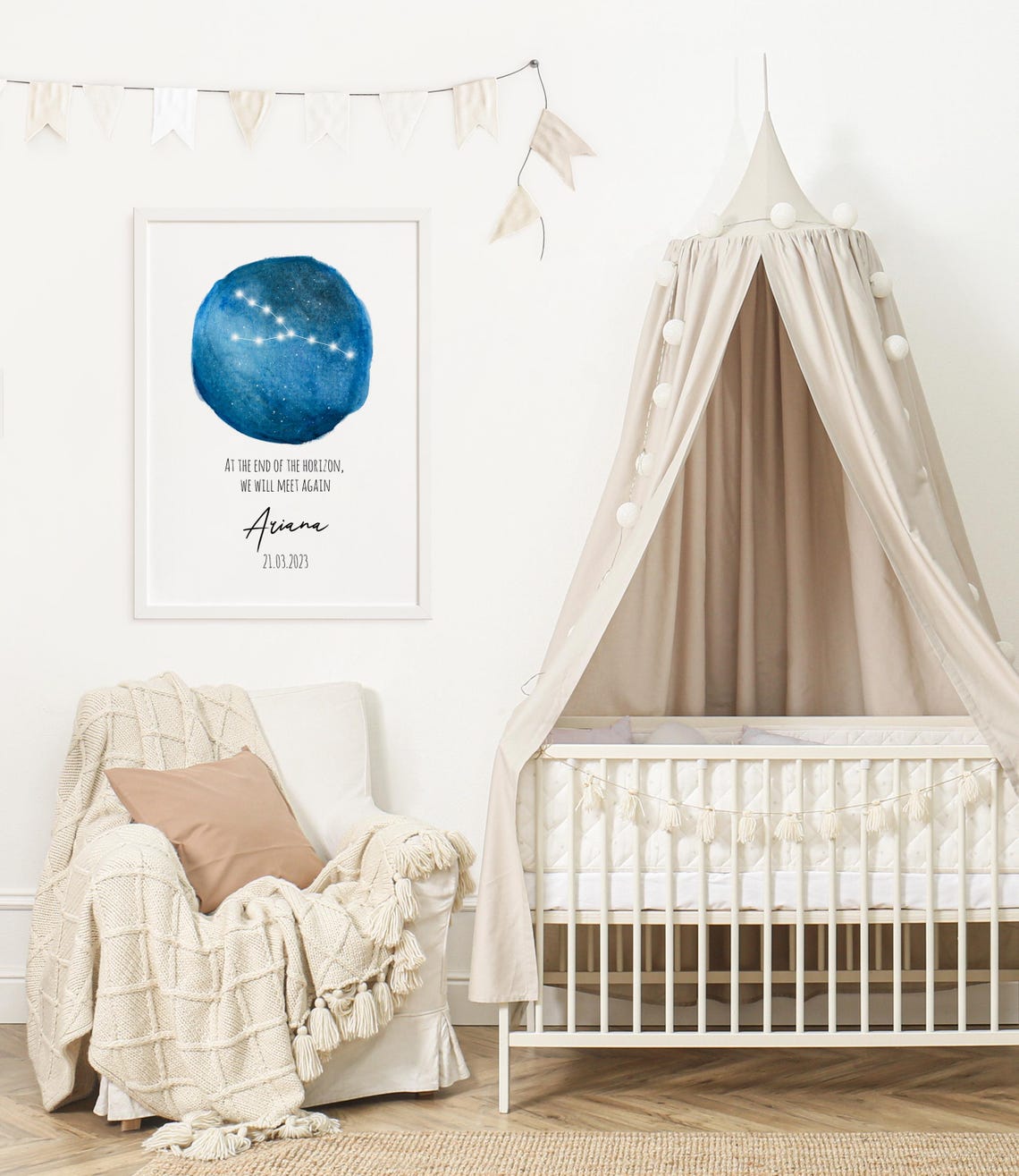 Personalized Taurus Star Map Baby Loss Memorial Keepsake Poster - Image 2