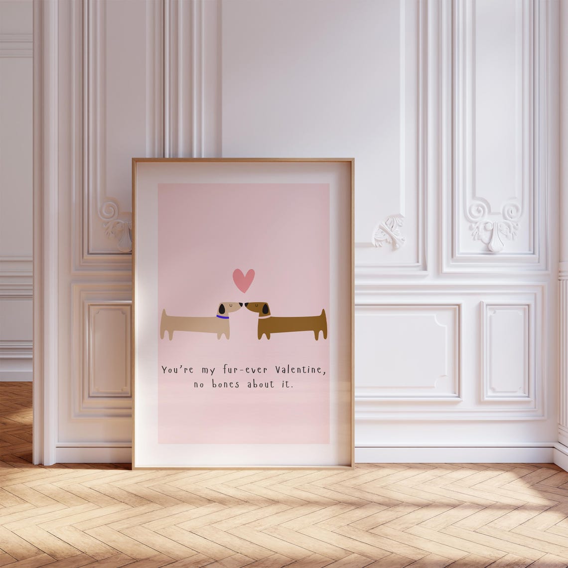 Dachshund Fur Ever Valentine Cute Dog Couple Funny Love Poster