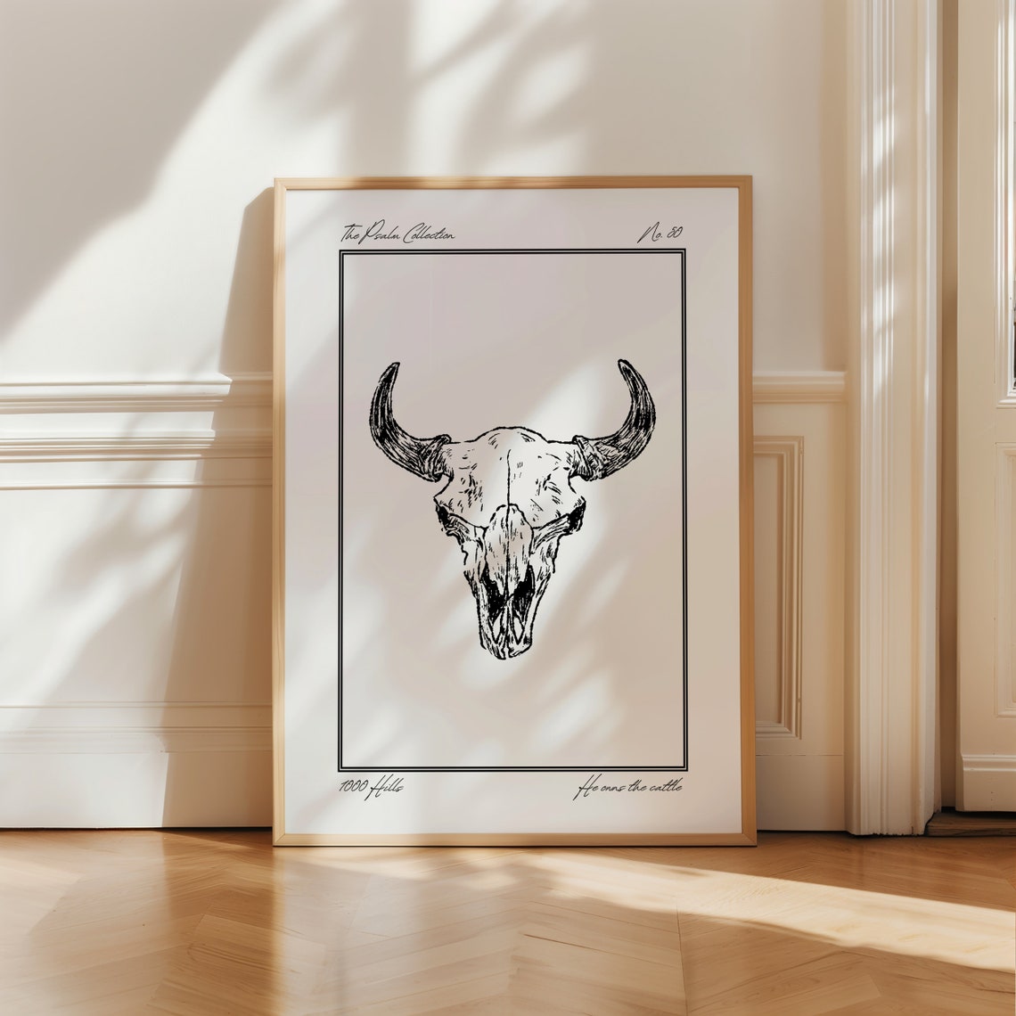 He Owns the Cattle Bull Skull Psalm Collection Western Poster