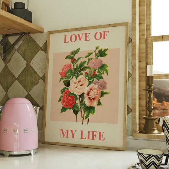 Love Of My Life Floral Music Art Print, Bedroom Decor