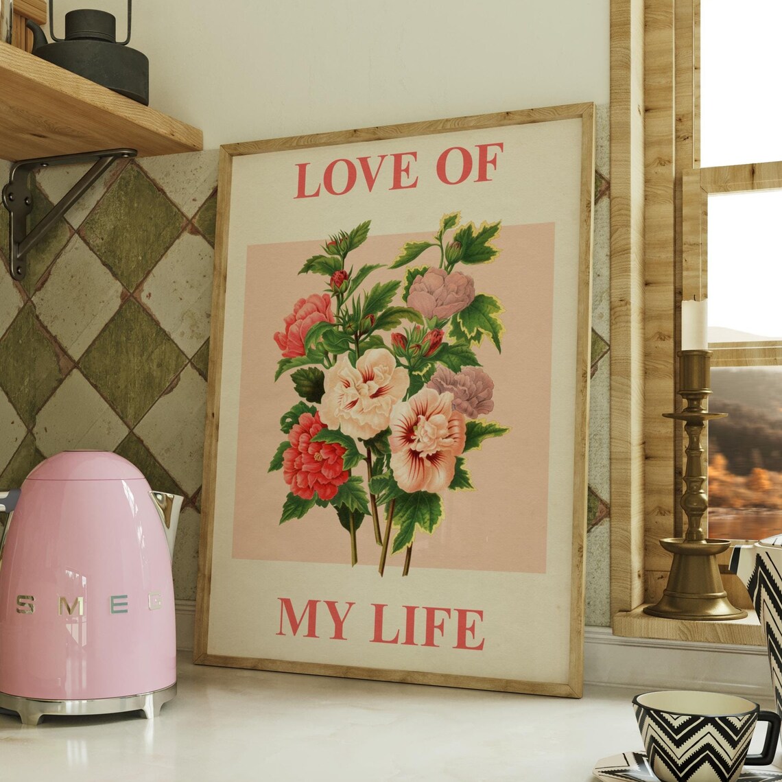 Love Of My Life Floral Music Art Print, Bedroom Decor