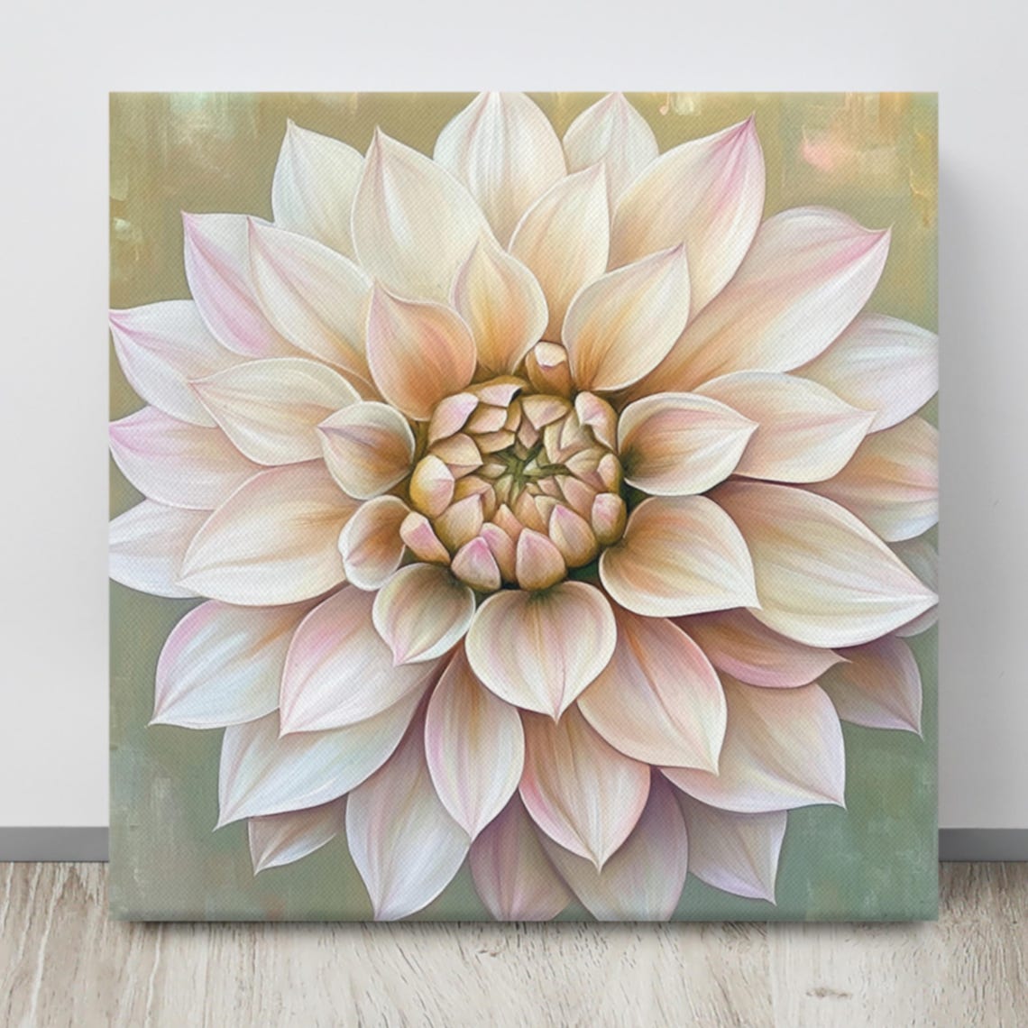 Blush Pink Dahlia Layered Petals Botanical Floral Wall Art Poster - Image 4