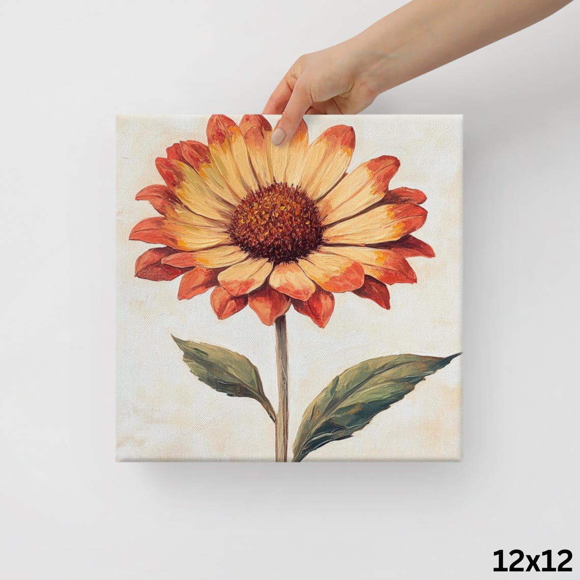 Orange Gaillardia Blanket Flower Single Bloom Vintage Painting Poster - Image 2