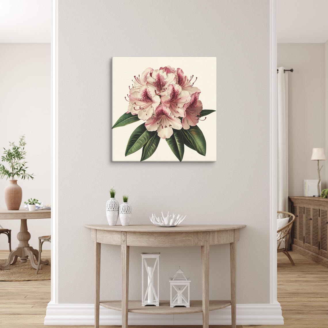 Pink Rhododendron Blossoms Vintage Botanical Painting Print Poster - Image 4