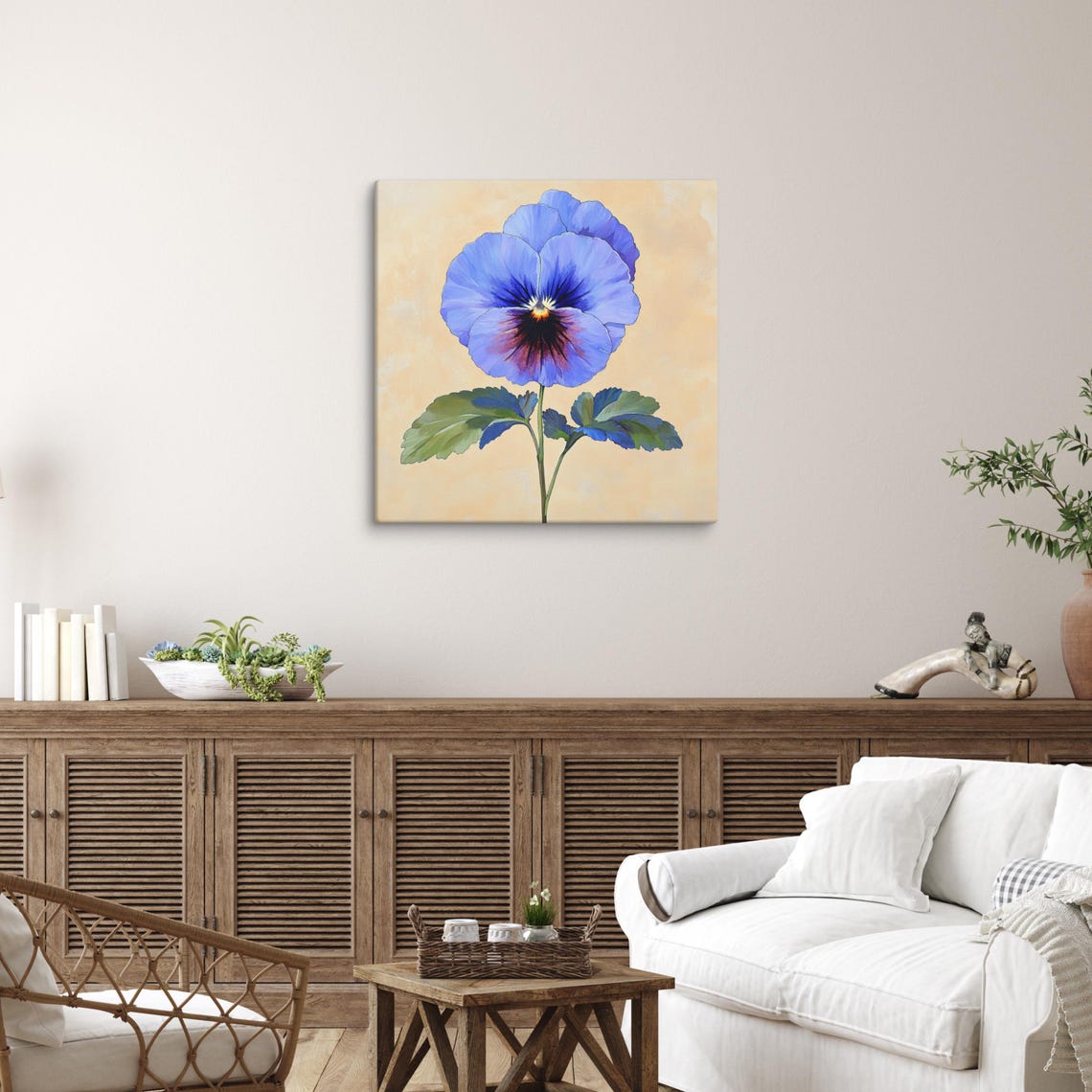 Blue Pansy Flower Print Flower Wall Art Pansy Painting Print Garden Art Print Pansy Gifts Garden Gifts Wall Art - Image 3