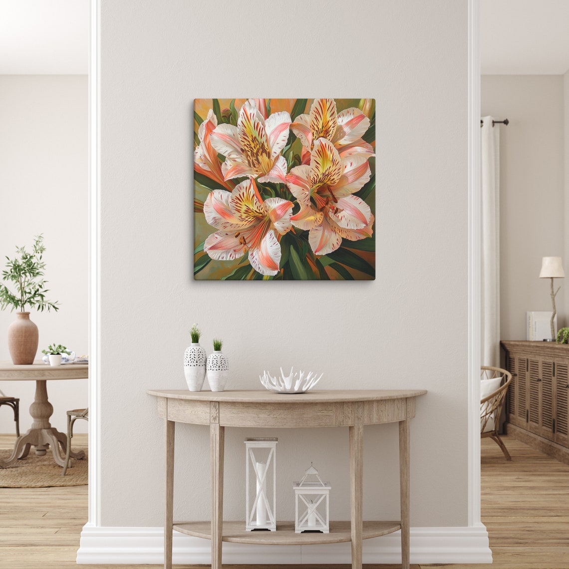 Alstroemeria Peruvian Lily Speckled Petals Close Up Botanical Poster - Image 4