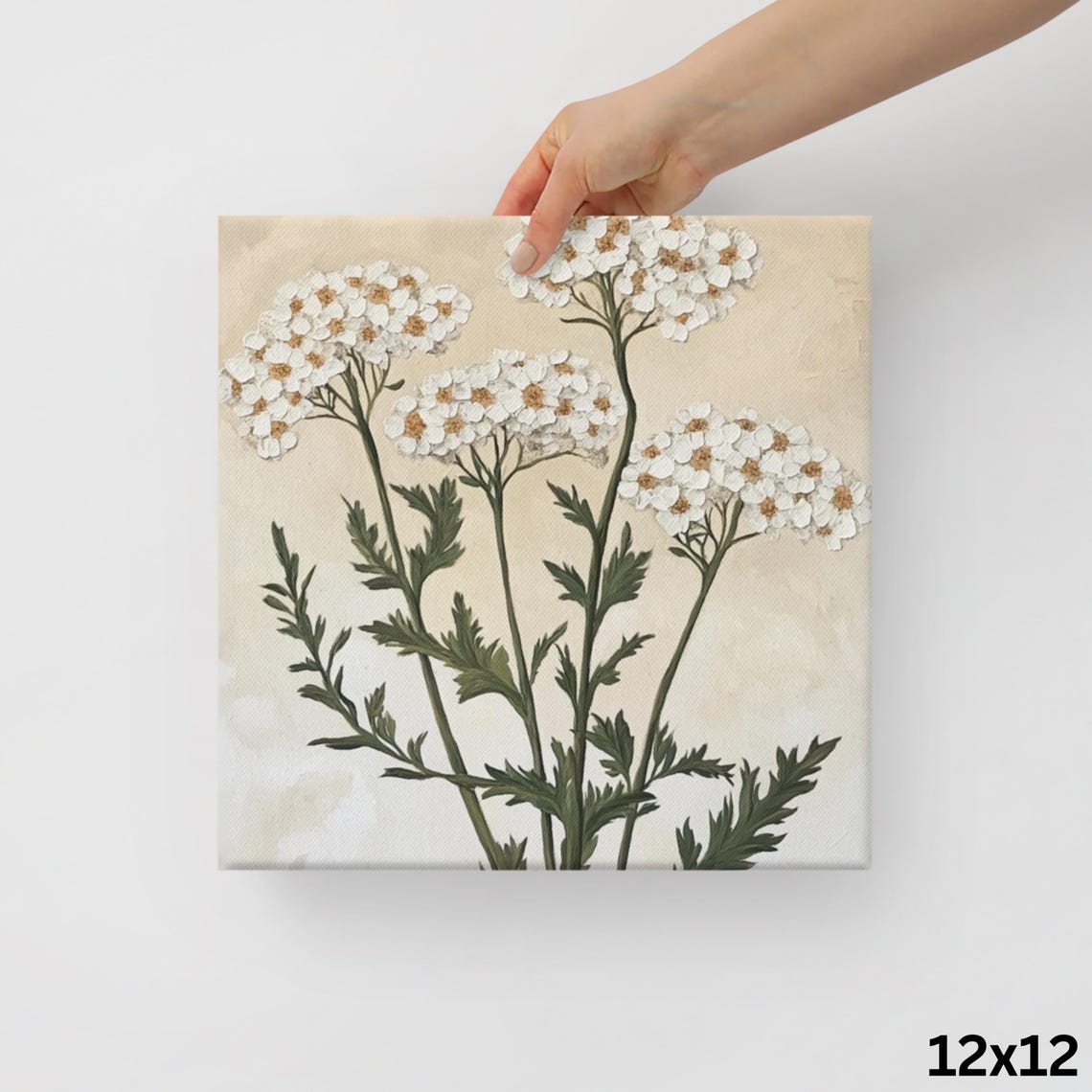 Yarrow Flower Painting Print Wall Art Painting Print Yarrow Plant Art White Yarrow Art Nature Art Print - Image 2