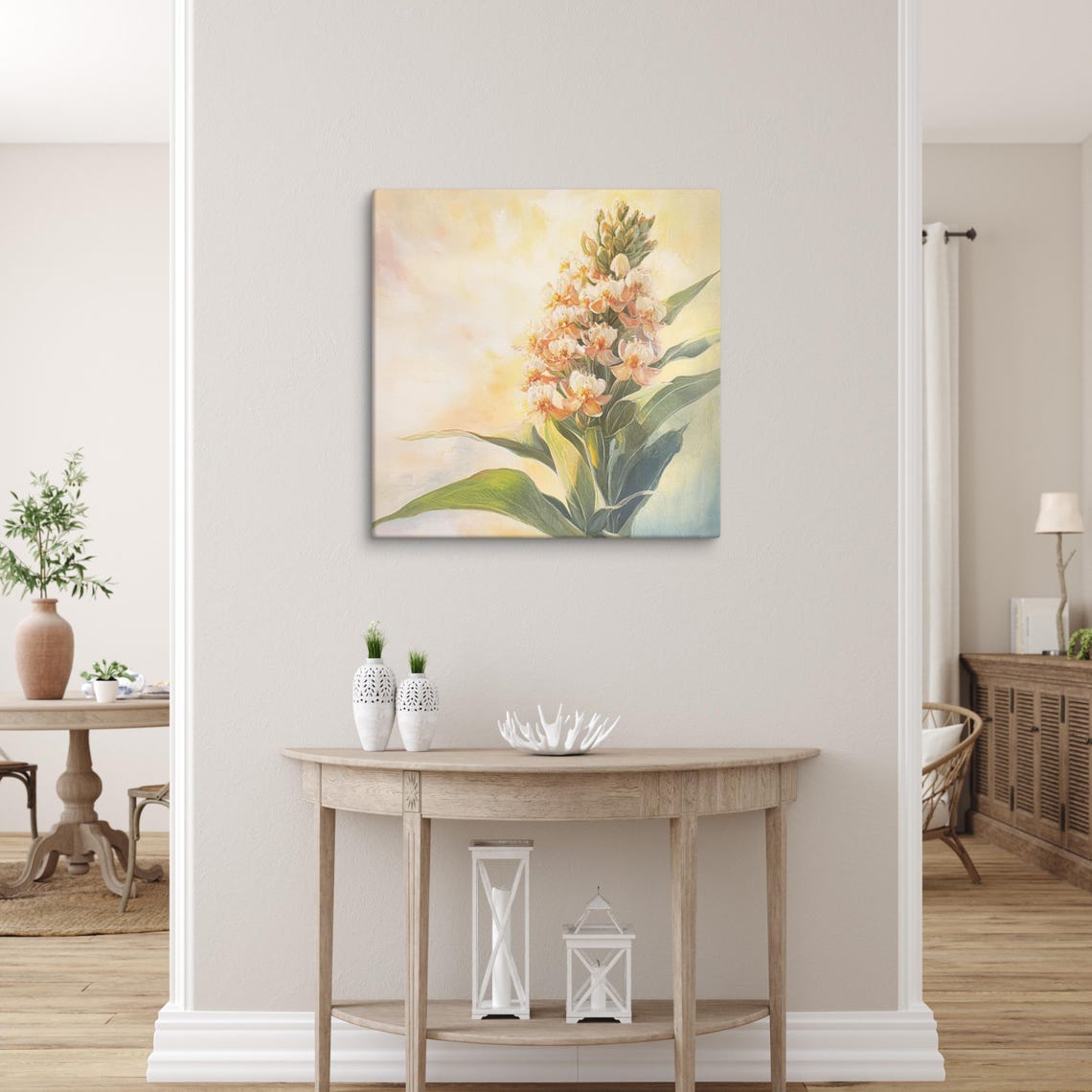 Tropical Milkweed Sunlit Peach Orange Backlit Glow Radiant Art Poster - Image 4