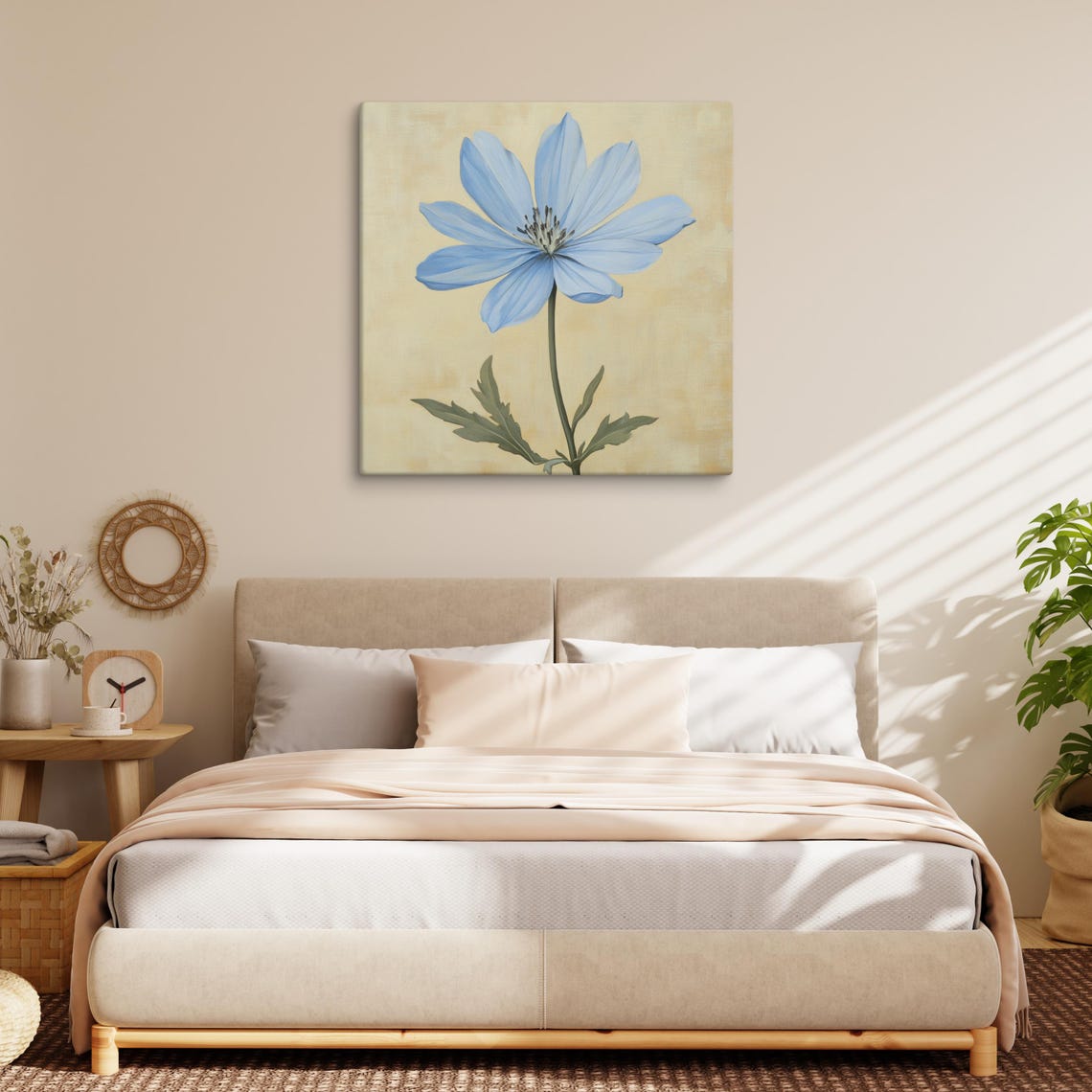 Blue Chicory Flower Vintage Botanical Aged Paper Floral Art Poster - Image 3