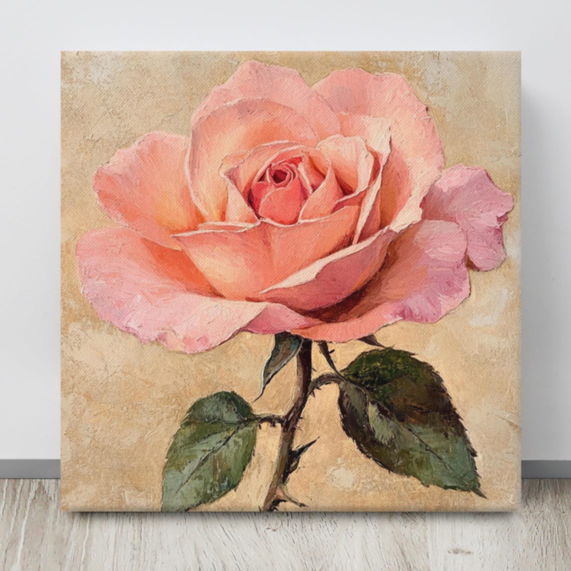 Pink Rose Bloom Close-Up Vintage Painterly Floral Art Poster - Image 4
