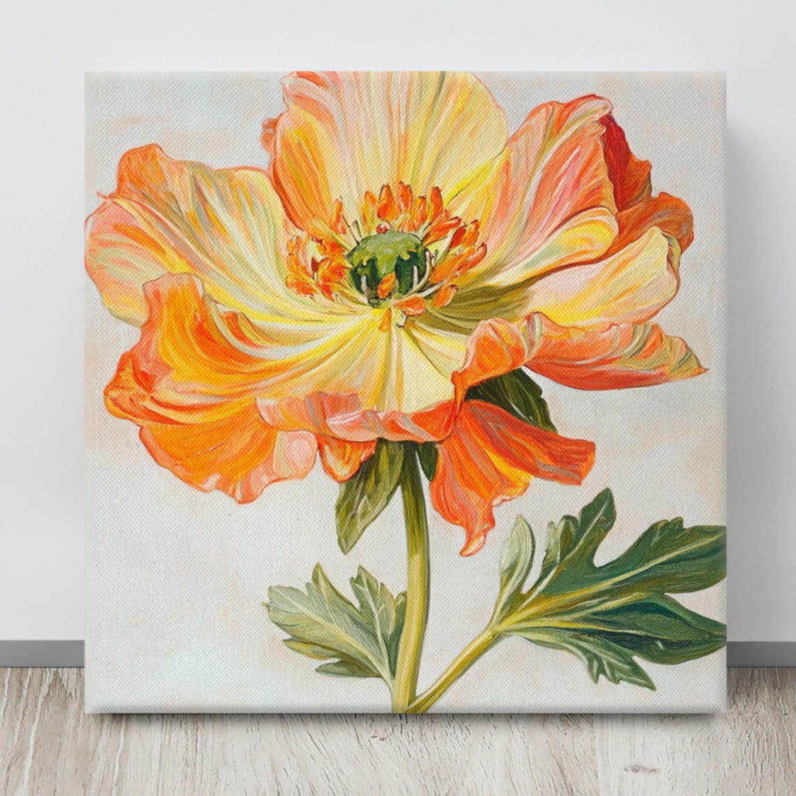 Orange Geum Bloom Vivid Botanical Illustration Floral Art Poster - Image 3