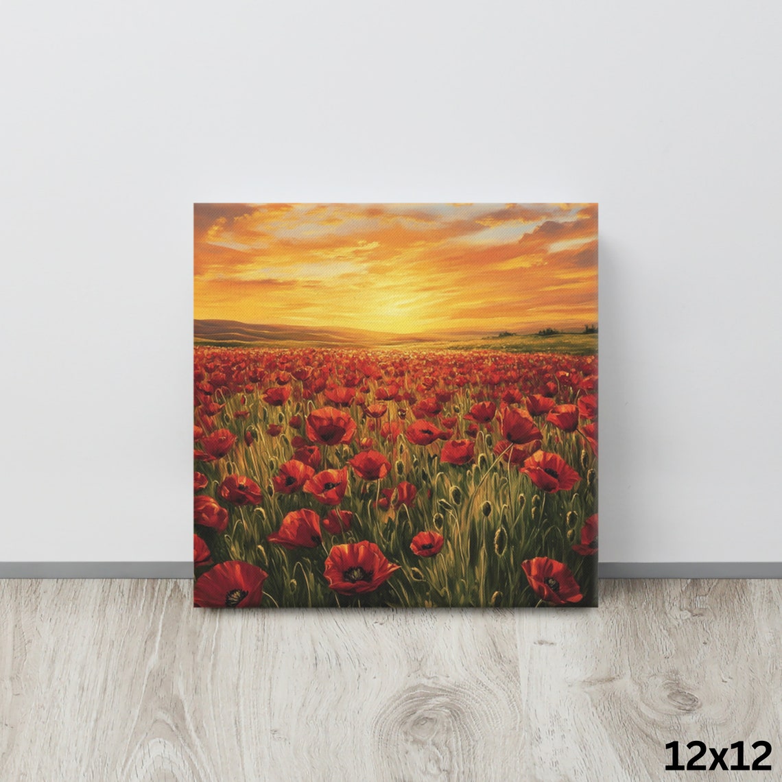 Red Poppy Field Print Large Painting Print Flower Wall Art Nature Art Poppy Art Poppy Painting Print Large Red Wall Art - Image 5