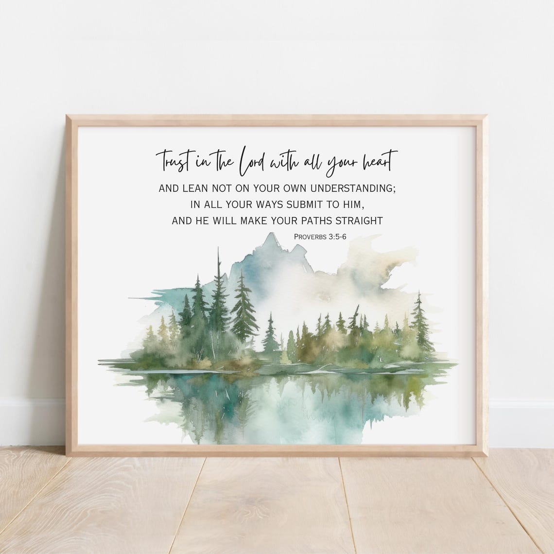 Proverbs 3 5-6 Trust In The Lord Scripture Forest Lake Poster
