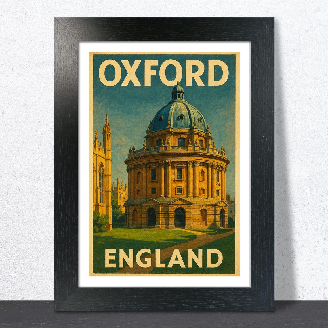 Oxford England Radcliffe Camera Vintage Travel Poster University