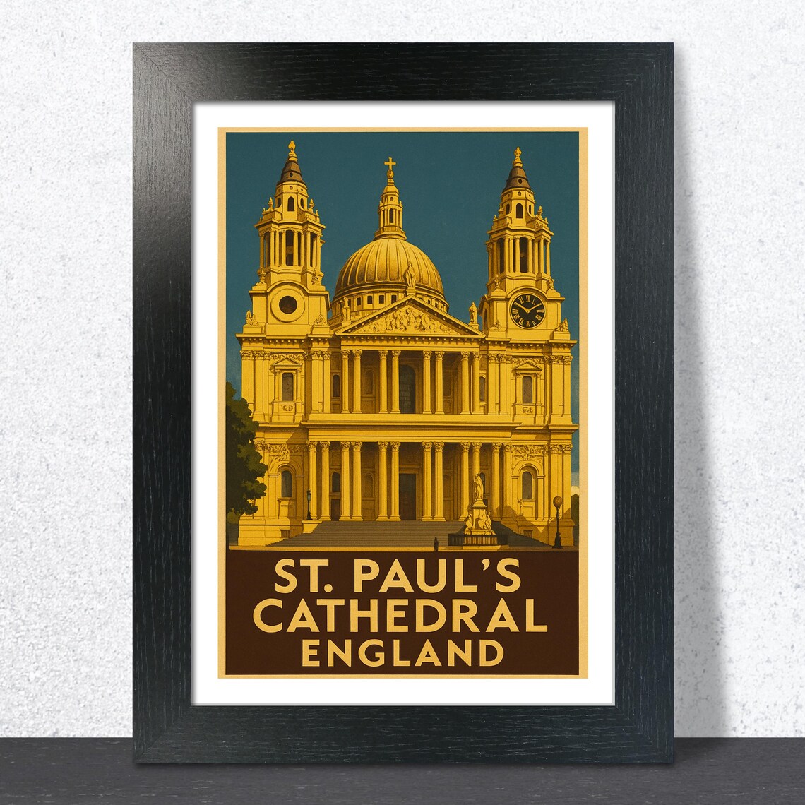 St. Paul's Cathedral England Vintage Architectural Landmark Art Print