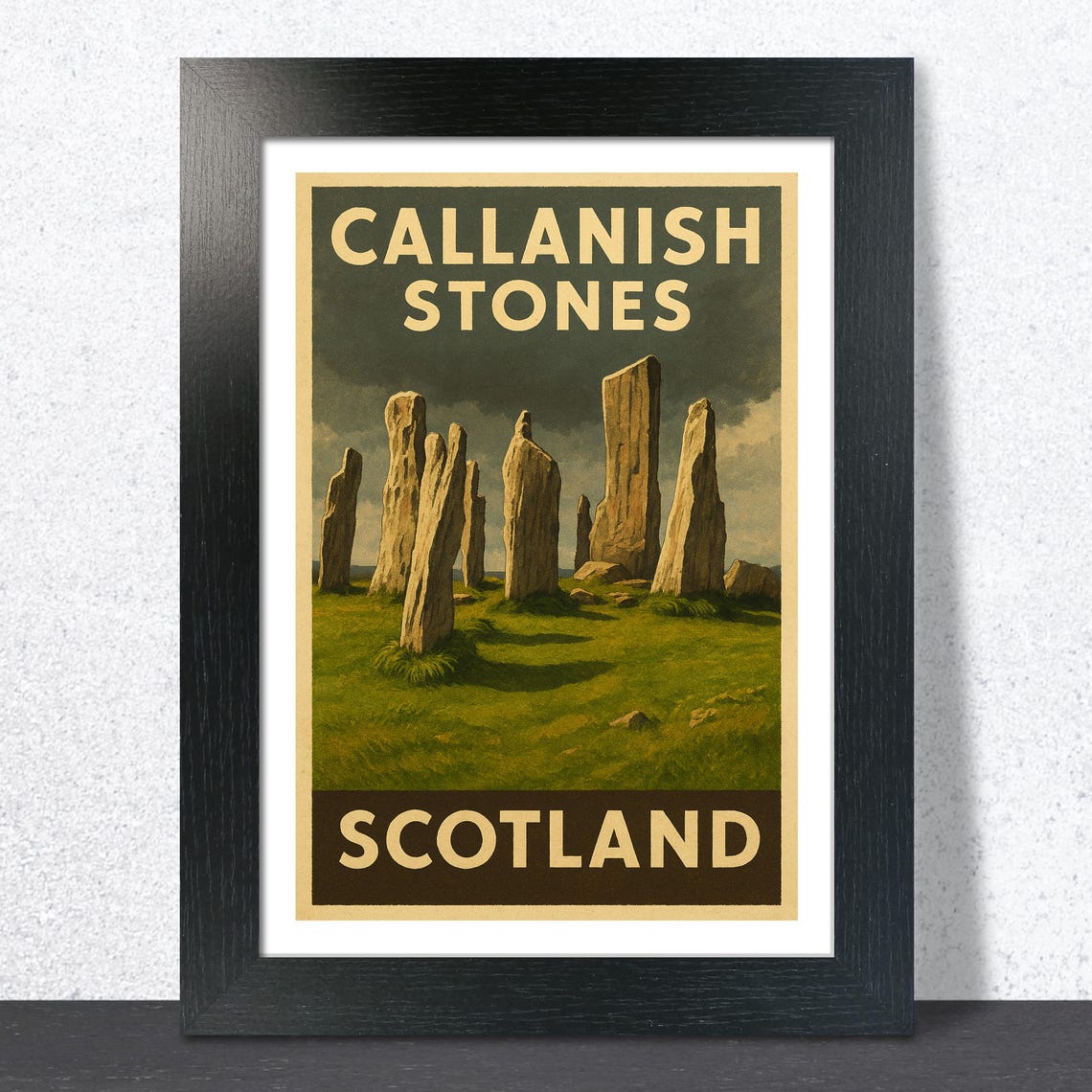 Callanish Stones Scotland Green Meadow Stones Vintage Poster