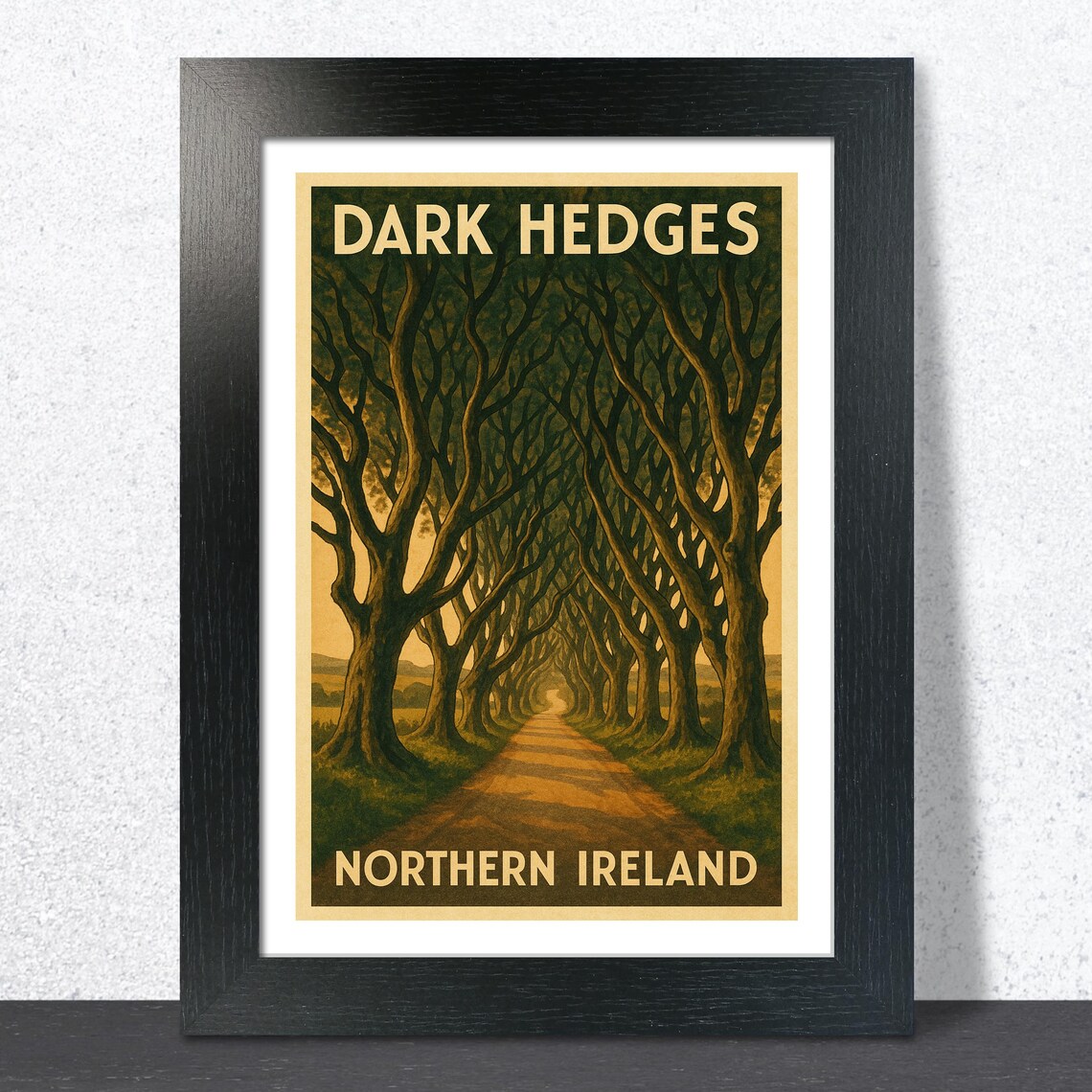 Dark Hedges Northern Ireland Sunset Vintage Travel Poster Edition