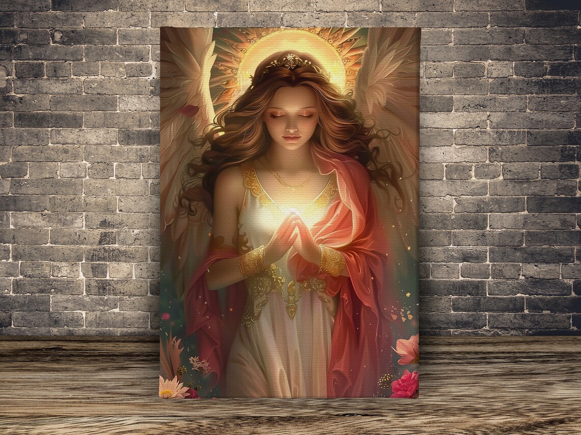 Young Angel Praying Faith Print, Catholic Poster - Image 2