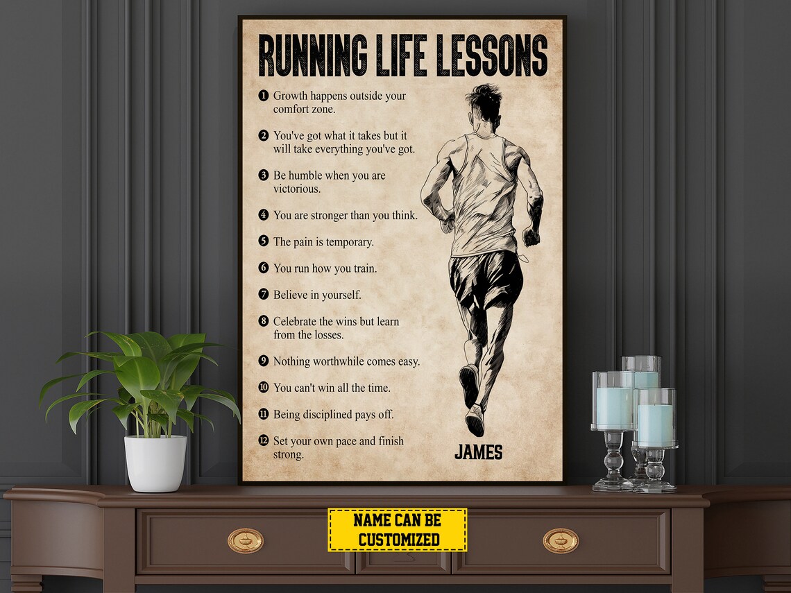 Running Life Lessons Personalized Poster Print - Image 4