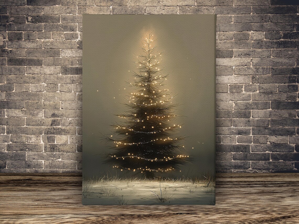 Vintage Cozy Christmas Tree Holiday Art Print - Image 2