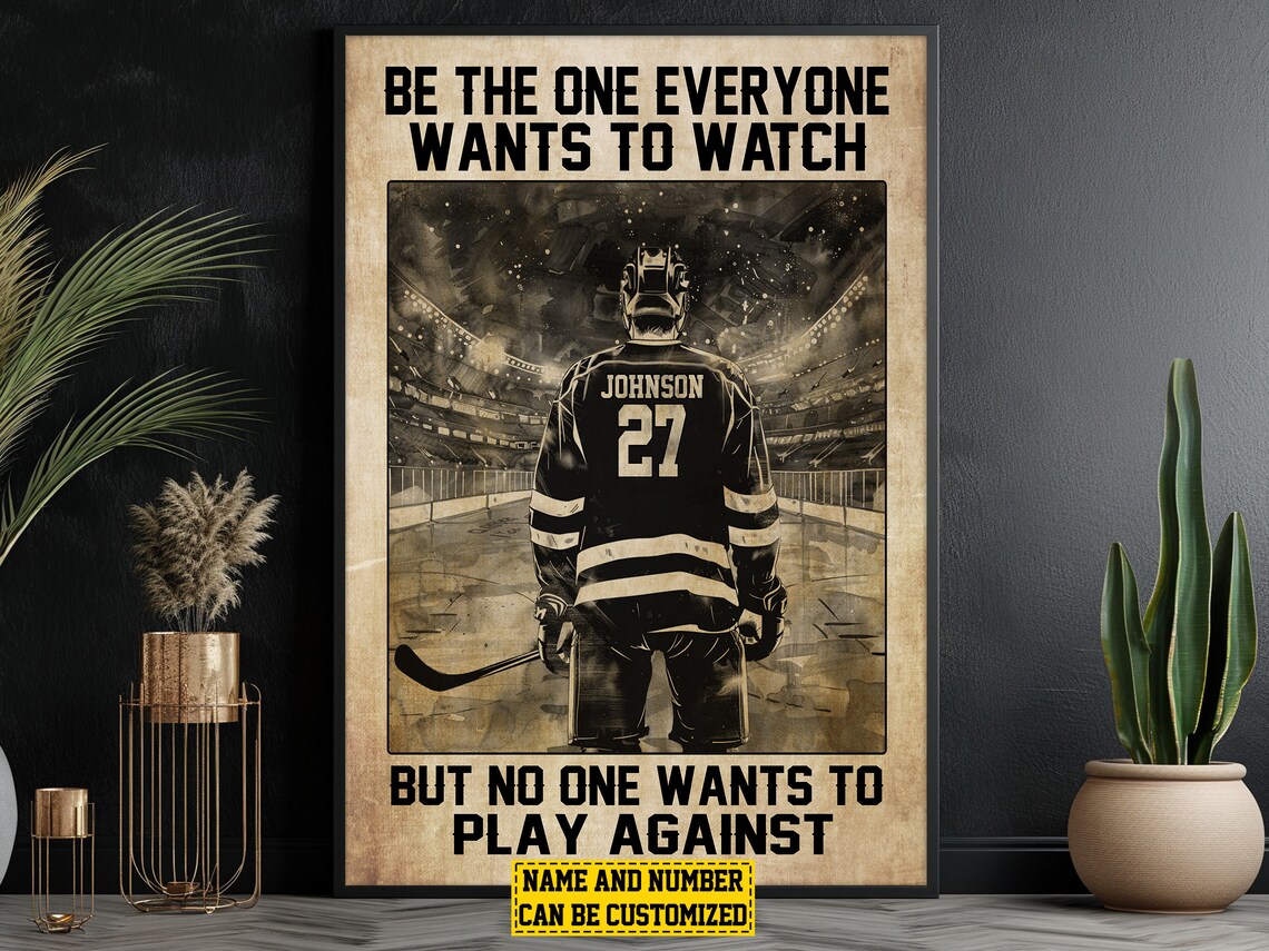 Hockey Motivation Personalized Poster Print, Gift