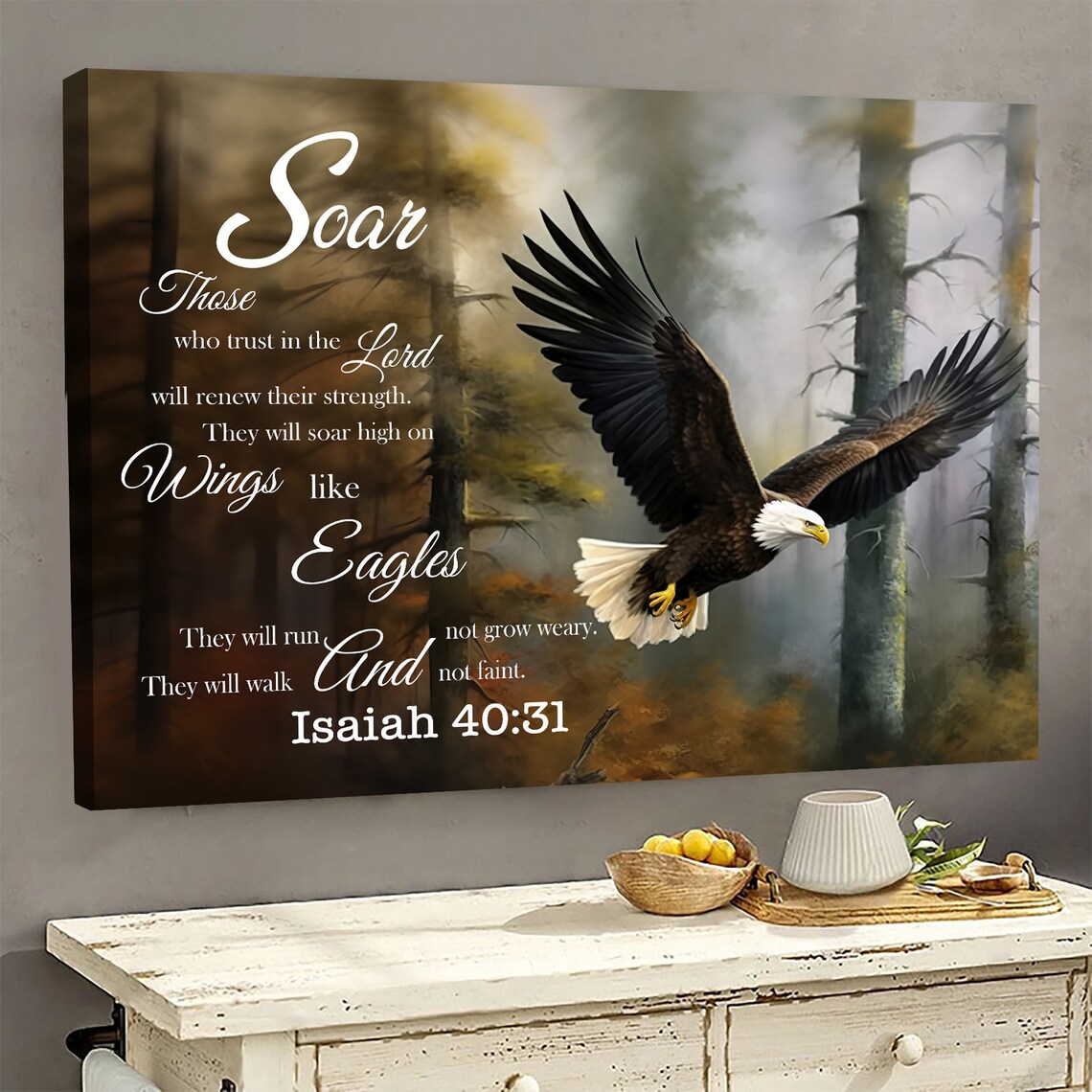 Bible Verse Eagle Art Print, Christian Scripture - Image 5