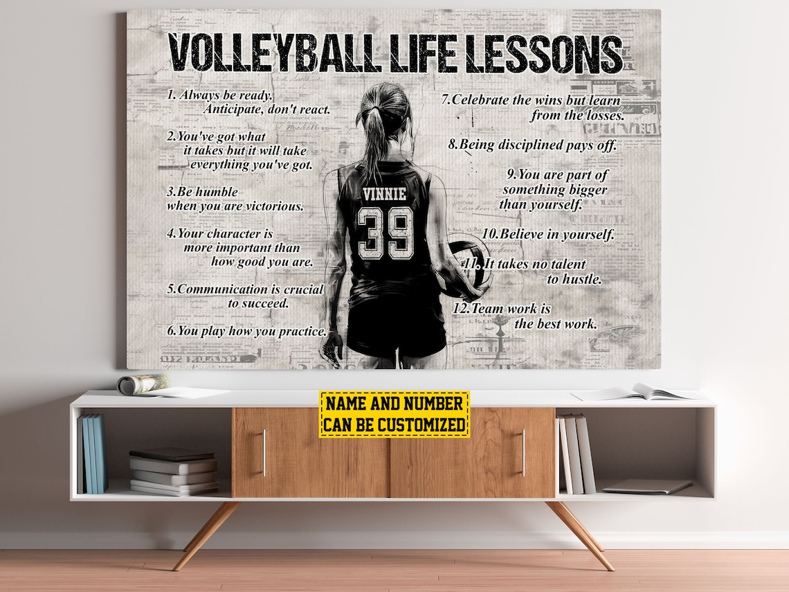 Volleyball Life Lessons Personalized Poster Print - Image 4