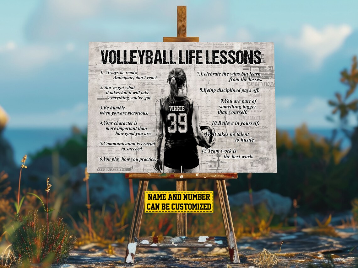 Volleyball Life Lessons Personalized Poster Print - Image 2