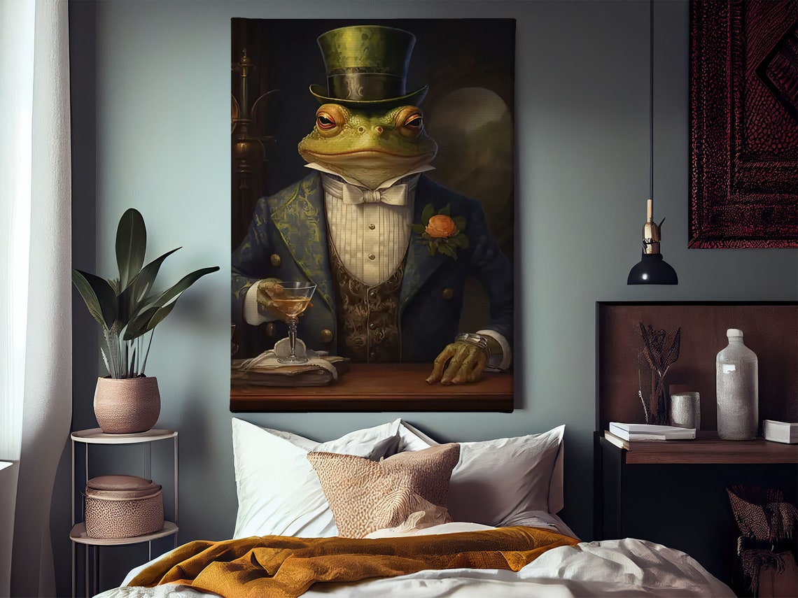 Gentleman Frog Top Hat Tuxedo Cocktail Renaissance Funny Animal Poster - Image 3