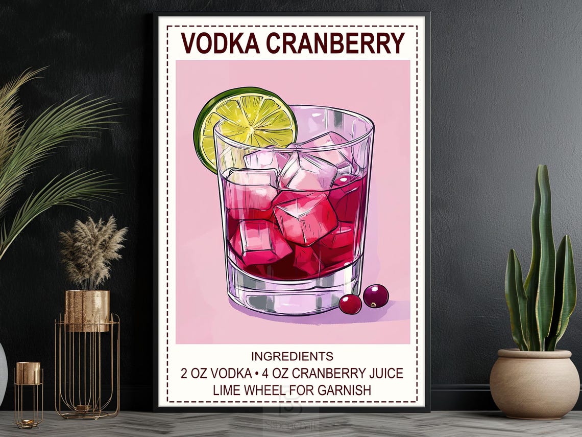 Vodka Cranberry Poster, Bar Wall Decor - Image 5