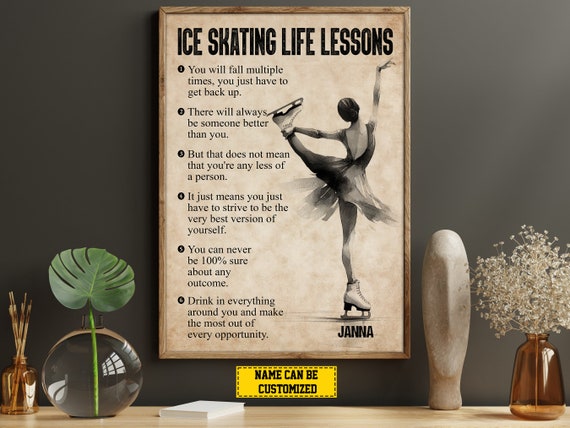 Ice Skating Life Lessons Personalized Print Ice Skating Poster Print Ice Skating Gift For Girl Daughter