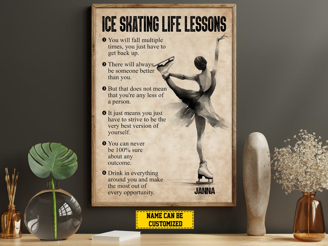 Ice Skating Life Lessons Personalized Print Ice Skating Poster Print Ice Skating Gift For Girl Daughter