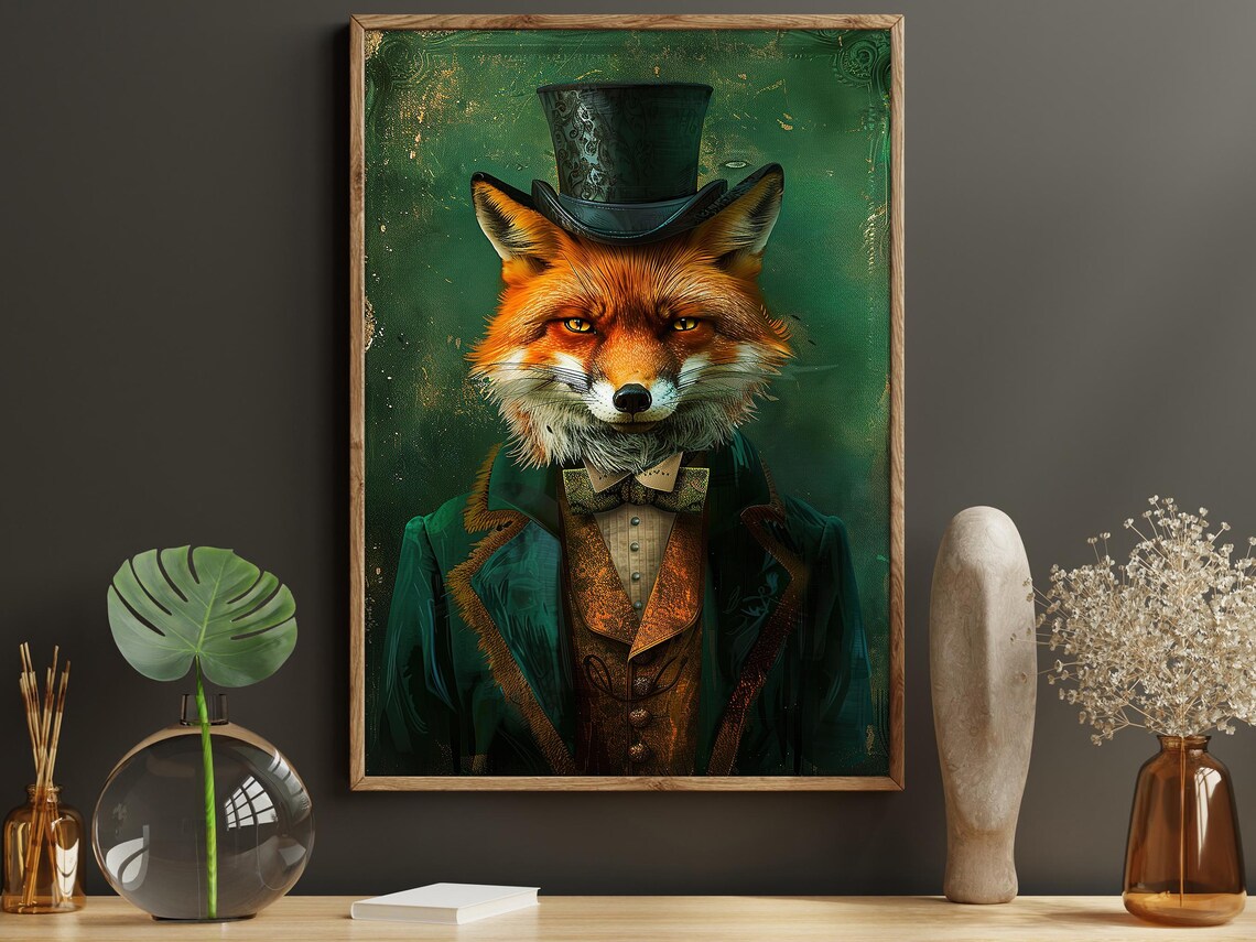 Cottage Renaissance Gentleman Fox, Gothic Art Print - Image 6
