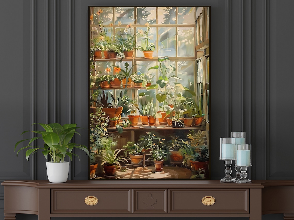 Vintage Greenhouse Painting Botanical Art Print - Image 5