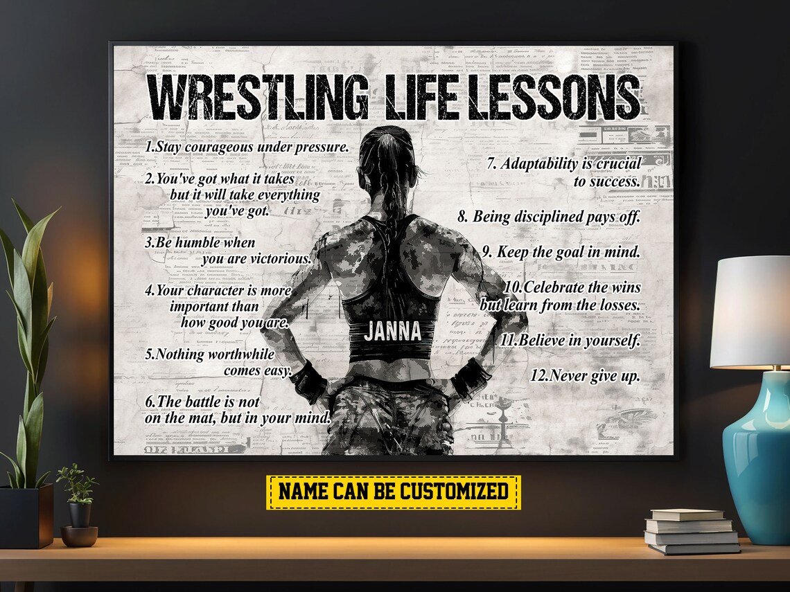Personalized Wrestling Life Lessons Poster Print