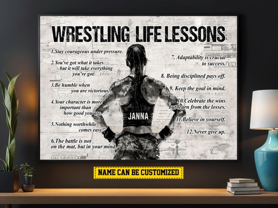 Personalized Wrestling Life Lessons Poster Print