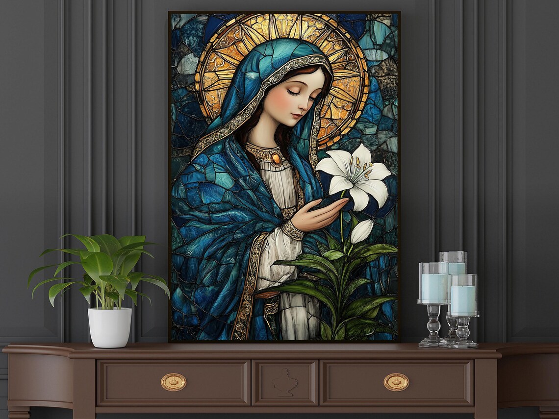 Mother Madonna Virgin Mary Catholic Art Print - Image 4