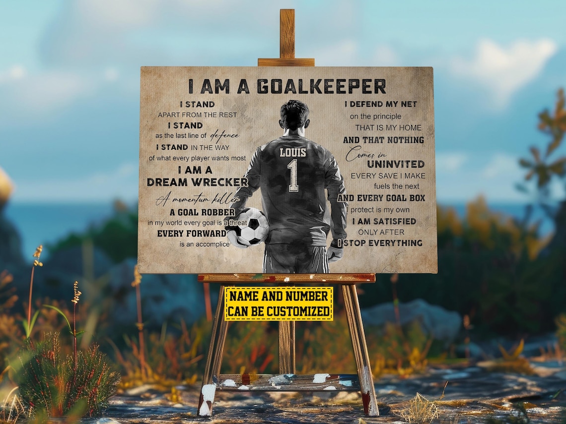 Soccer Goalkeeper Personalized Art Print, Gift for Him - Image 2