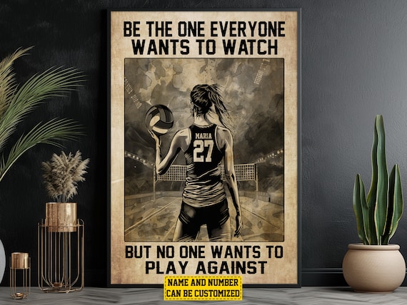 Personalized Volleyball Motivation Poster Print for Daughter