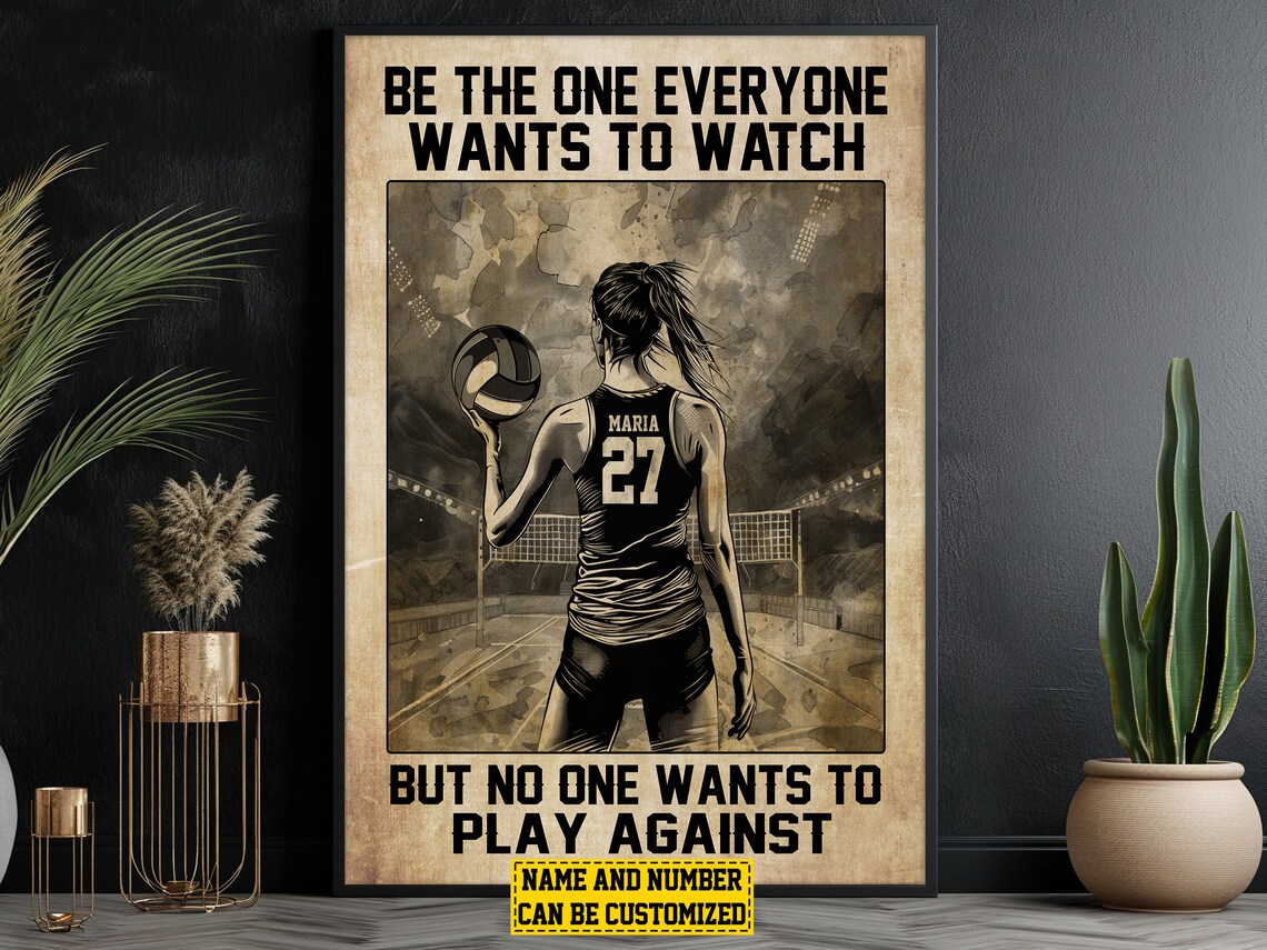 Personalized Volleyball Motivation Poster Print for Daughter
