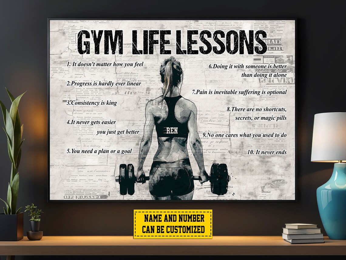 Gym Life Lessons Personalized Gym Poster Print