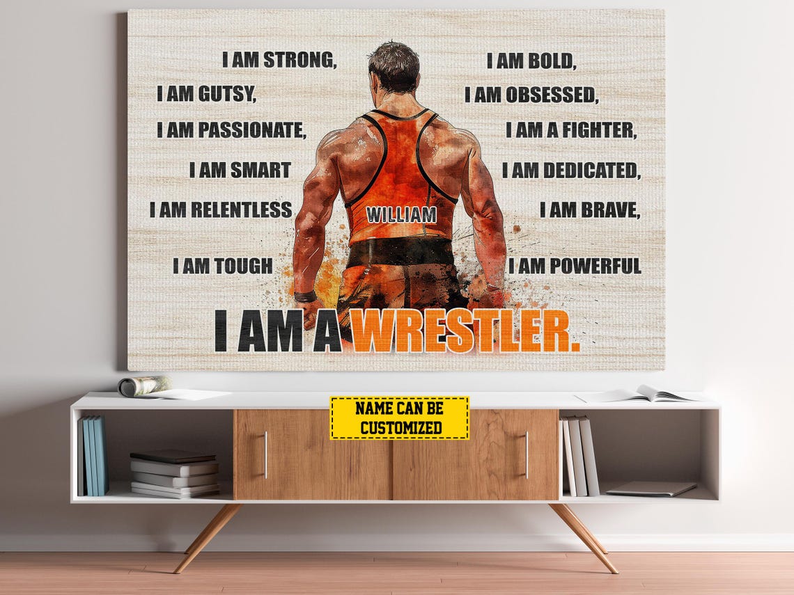 I Am Wrestler Personalized Wrestling Poster Wrestling Print Wrestling Gift For Boys Men - Image 3