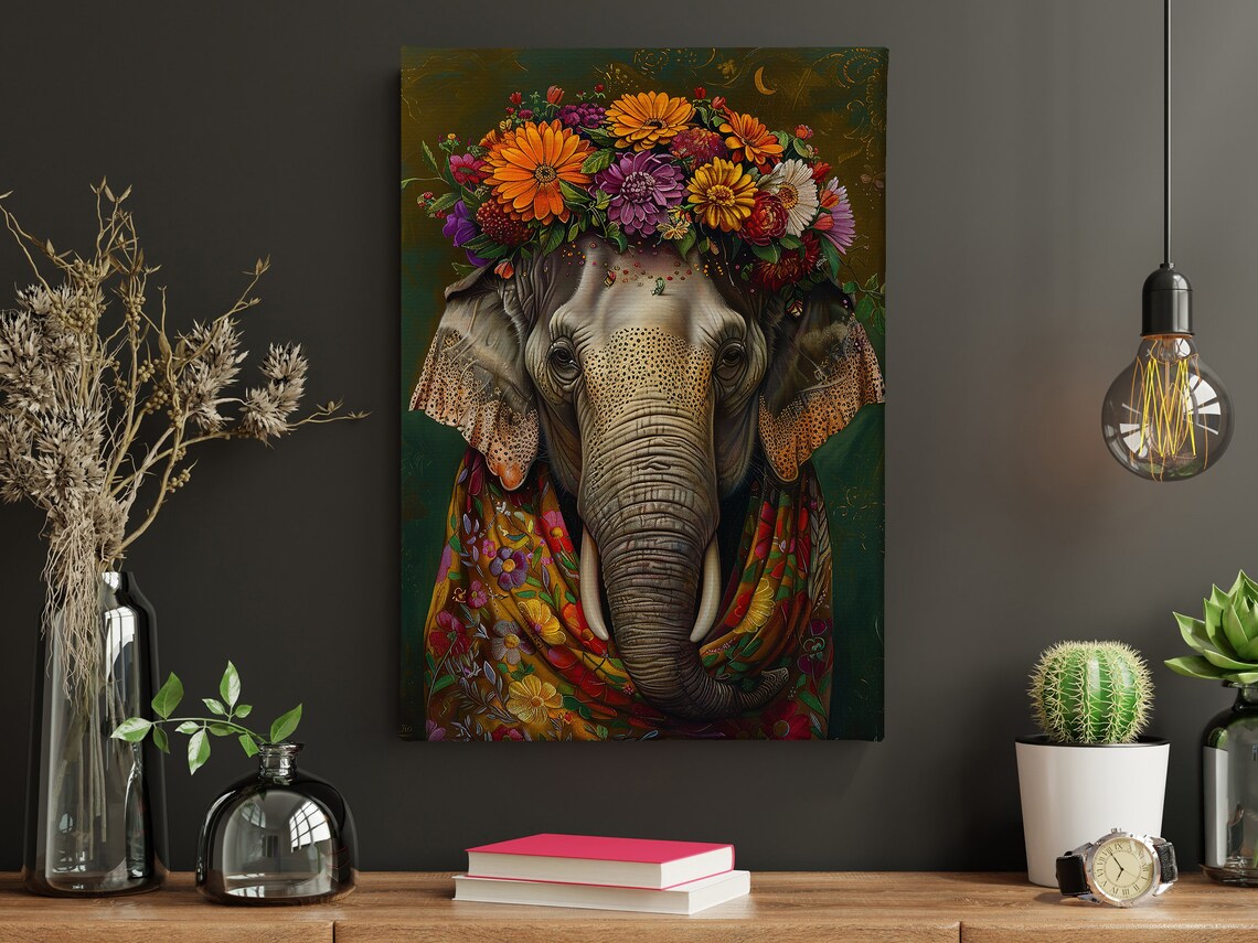 Matisse Floral Elephant Art Print, Animal Decor - Image 5